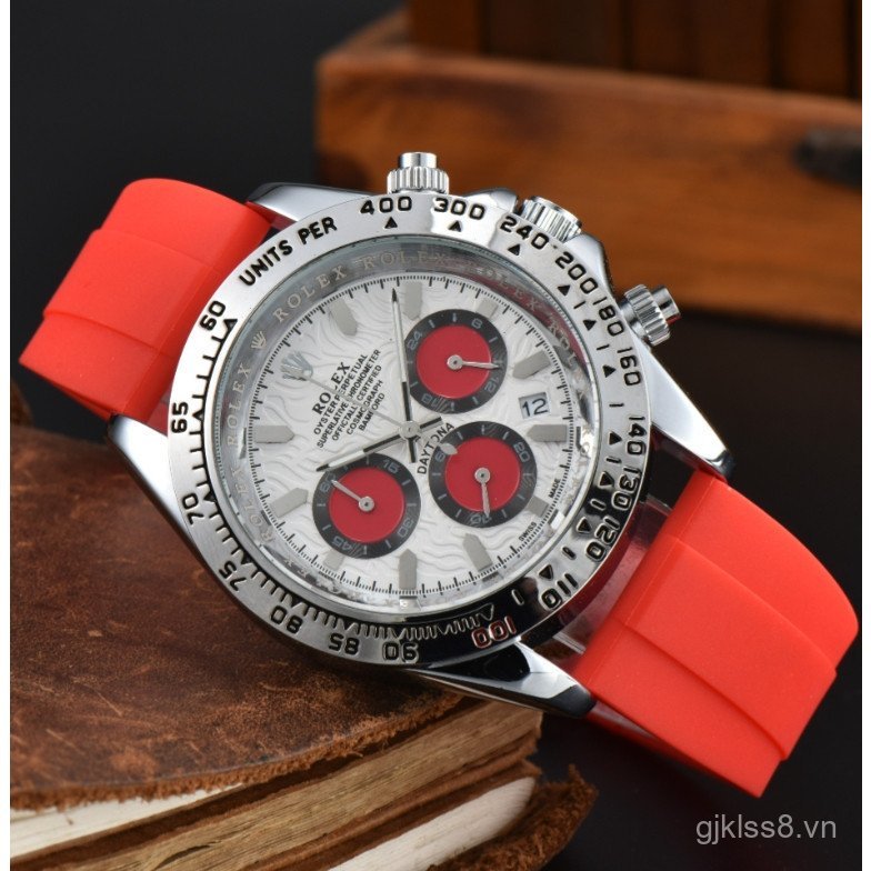 Đồng hồ nam bán chạy Rolex Đồng hồ thạch anh mặt số đa chức năng Dây đeo silicon thể thao chất lượng