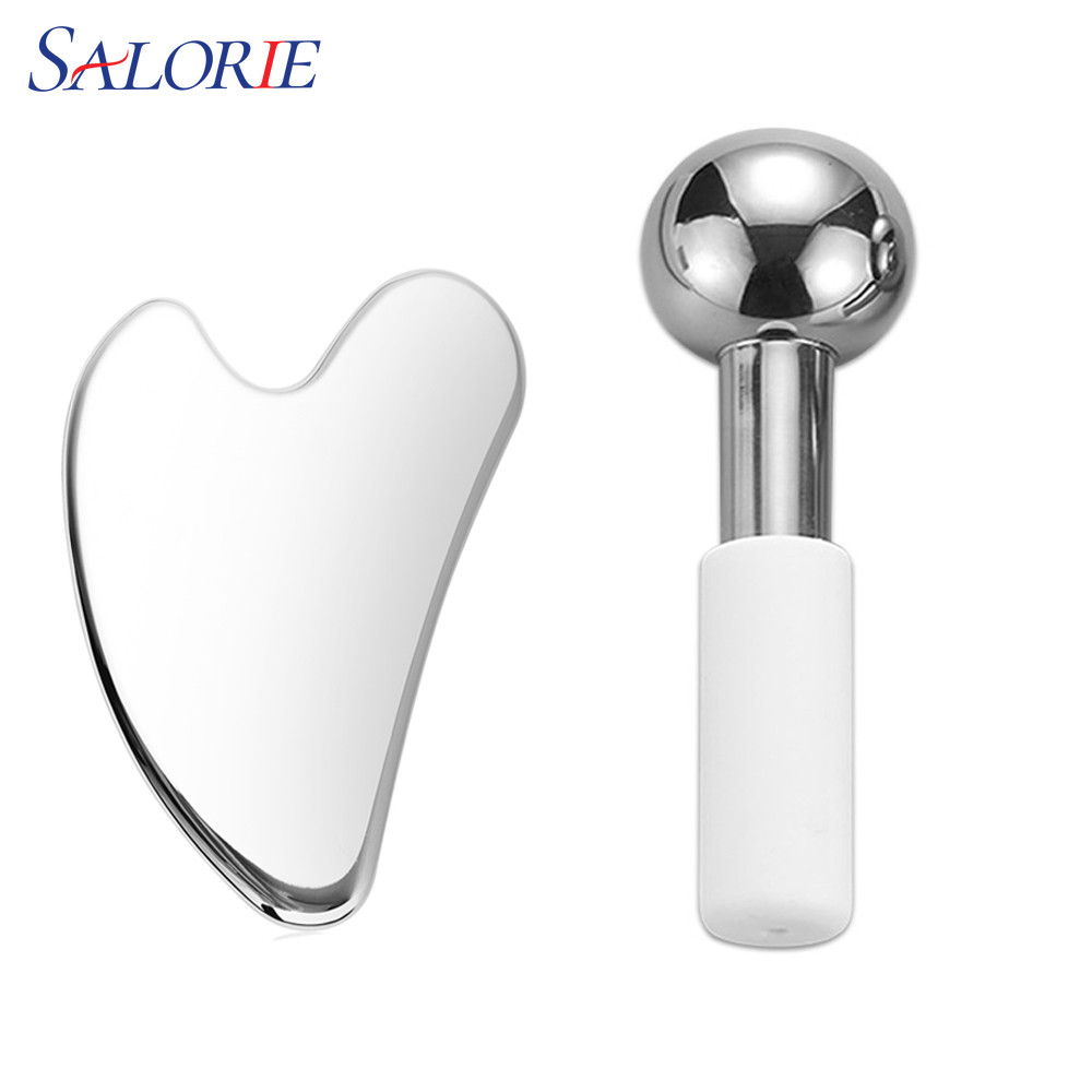 2 Chiếc Thép Không Gỉ Gua Sha Máy Mát Xa Mặt Guasha Toàn Thân Cổ Guasha Detox SPA Masssage Tool Căng