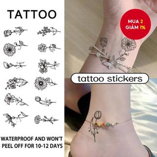  Hoa Hồng Họa Tiết Nhỏ Ngón Tay Vai Lâu Dài Chống Thấm Nước Một Tuần Đến Hai Tuần Hình Xăm Miếng Dán Bán Vĩnh Viễn Màu Hình Xăm Tạm Thời Dán Nam Nữ Hình Xăm Giả 