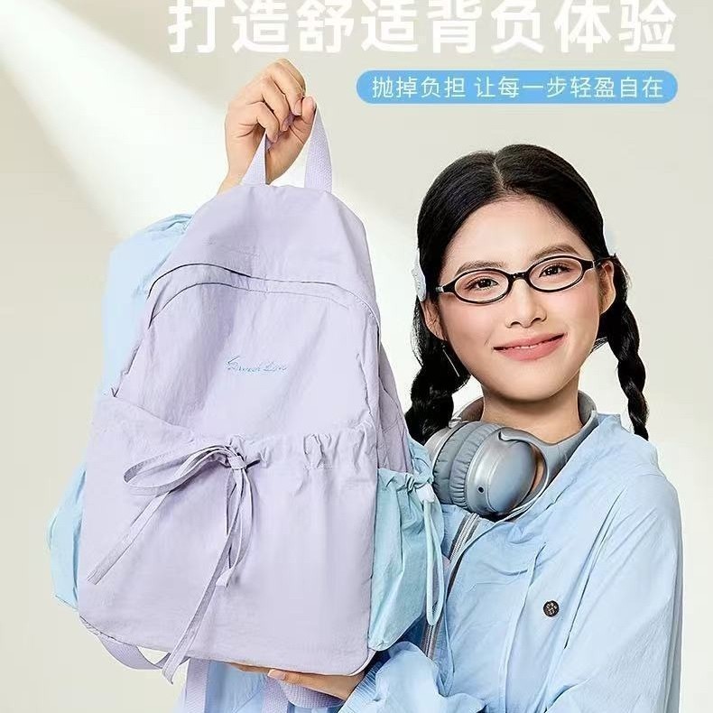 Hamachi Light Ngoài Trời Ba Lô Nơ Ba Lô Nữ Học Sinh Túi Dung Tích Lớn Chống Nước Túi Messenger