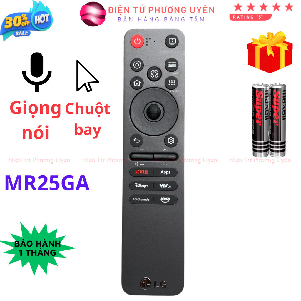 Remote điều khiển tivi LG MR25GA Mã 25 Giọng nói, chuột bay, Tặng kèm pin - Điện Tử Phương Uyên