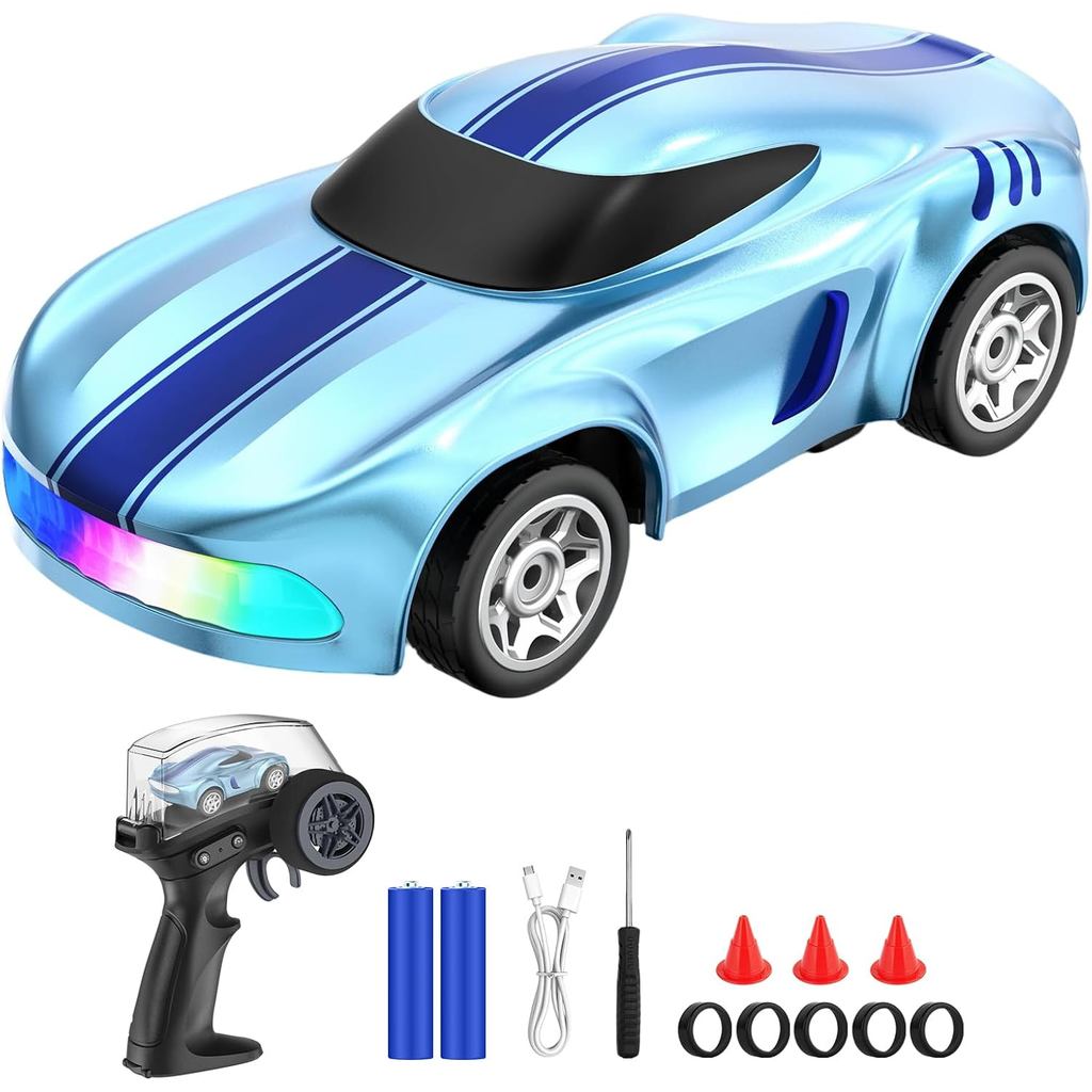 RC Drift Car, 1 / 64 Mini Drift RC Cars 4WD Micro Điều Khiển Từ Xa Xe Có Đèn LED Và Công Tắc Tốc Độ,