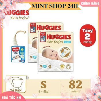 combo 2 gói tã dán huggies skin perfect mới size s80+2/Nb70+6/m76+3