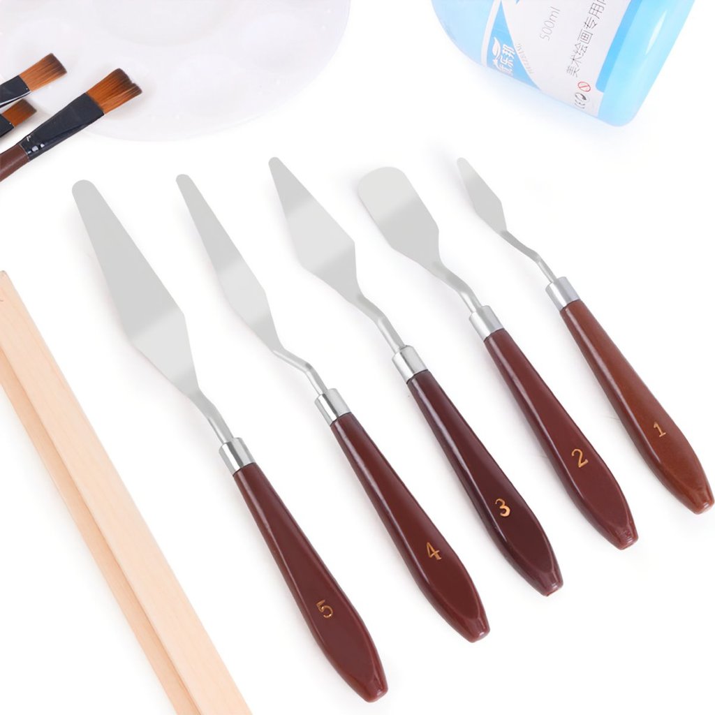 Bay Pha Màu Lưỡi Dày, Bản To Set 5 Pha Màu Acrylic , Màu Nước Cao Cấp