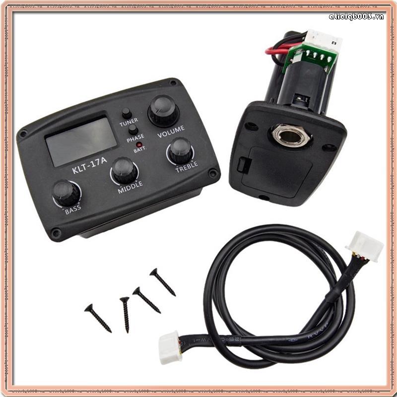 KLT-17A Acoustic Guitar EQ Preamp, với Digital Procedding Tuner 3 Band EQ Equalizer với Tuner Guitar