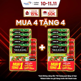  Combo 4 CHIN-SU Xốt Nhà Hàng Lẩu Thái 180gr KM hũ sa tế CHIN-SU tôm ớt sả 90gr 