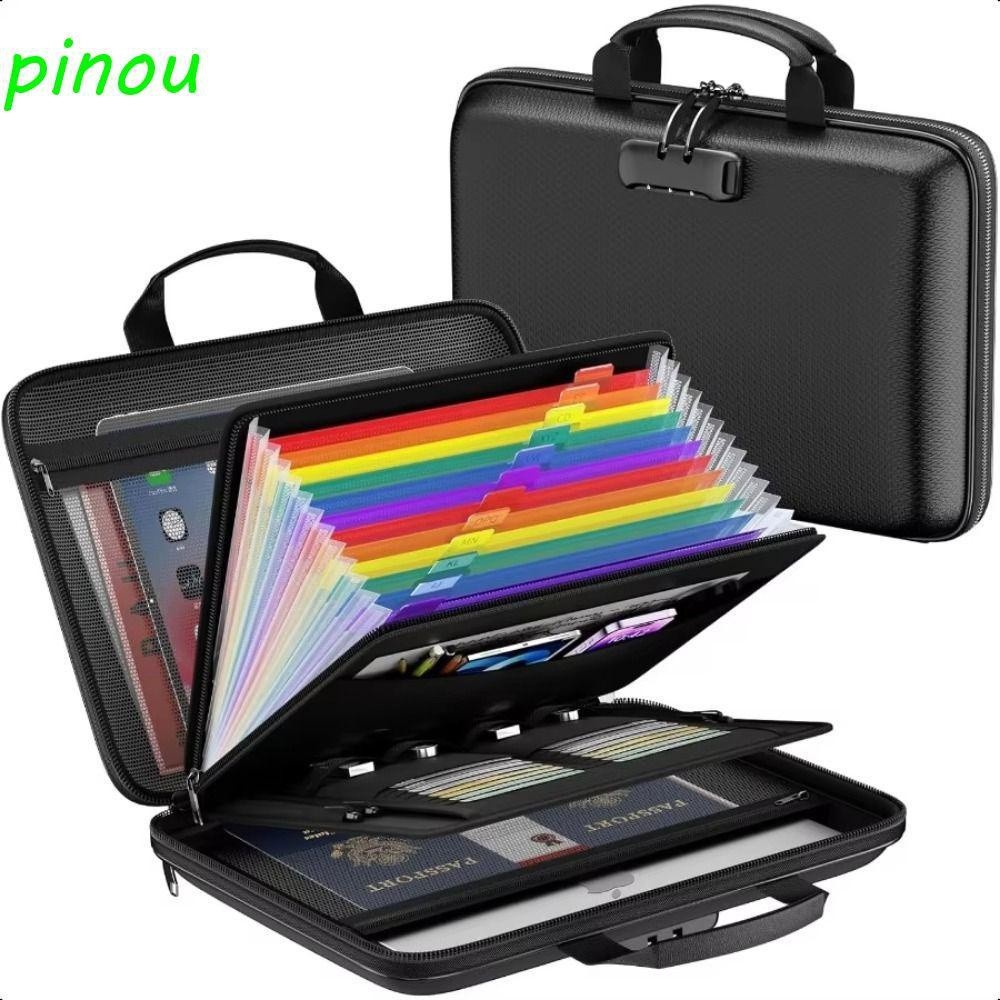 Longqiyeng Fireproof Document Storage Box, 13-Slot Waterproof Portable File Folder Bag, Large Capaci