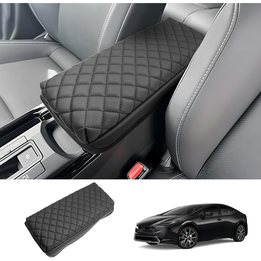 2023 2024 2025 2026 Prius Center Console Cover cho Toyota Prius (LE / XLE / Phiên bản giới hạn / Nightshade), Vỏ bọc tay đệm da chống thấm nước và thoải mái 2026 2025 Phụ kiện Prius (Lea