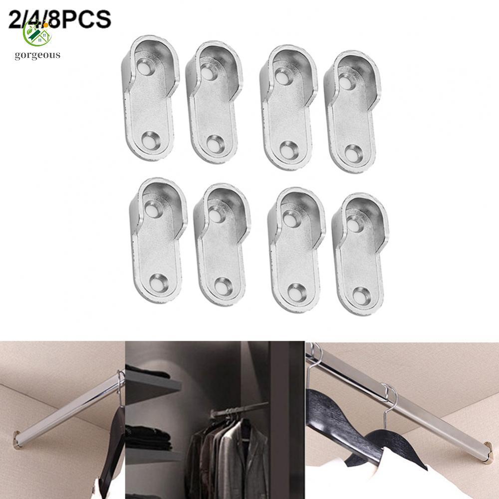 ⭐GROUS⭐Closet Brackets Accessories Closet Rod 47*19*2mm Pole&Bracket Thickening Holder