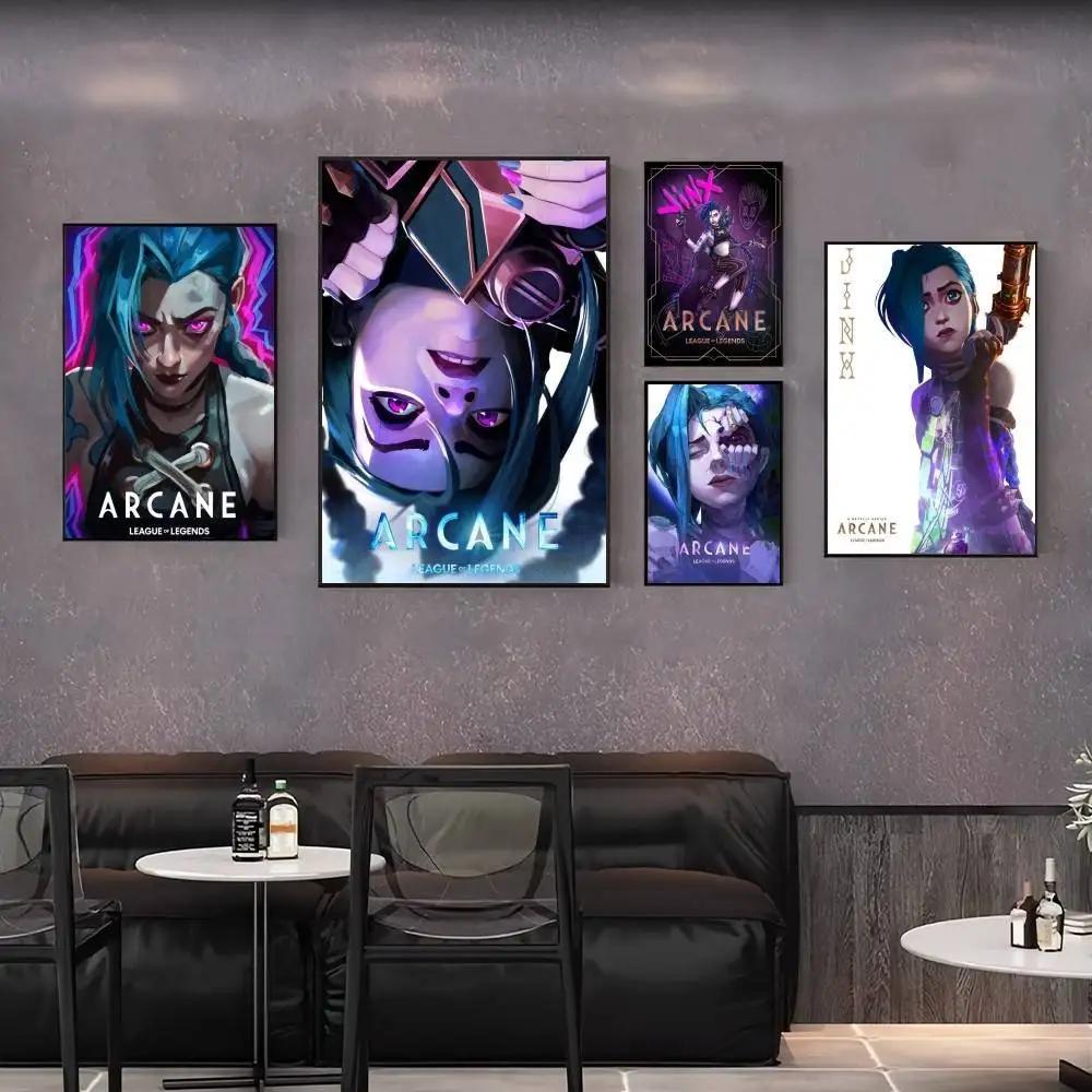 Chất Lượng Cao Anime Arcane Jinx Poster Cho Ký Túc Xá Phòng Khách Trang Trí Tường Thẩm Mỹ Tranh Dán
