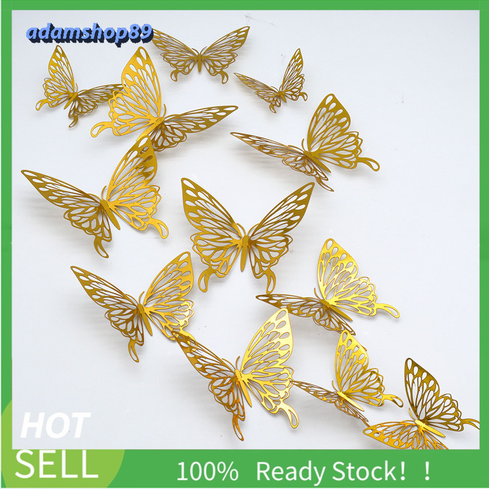 Set 12 bướm 3d dán tường trang trí tiện dụng
