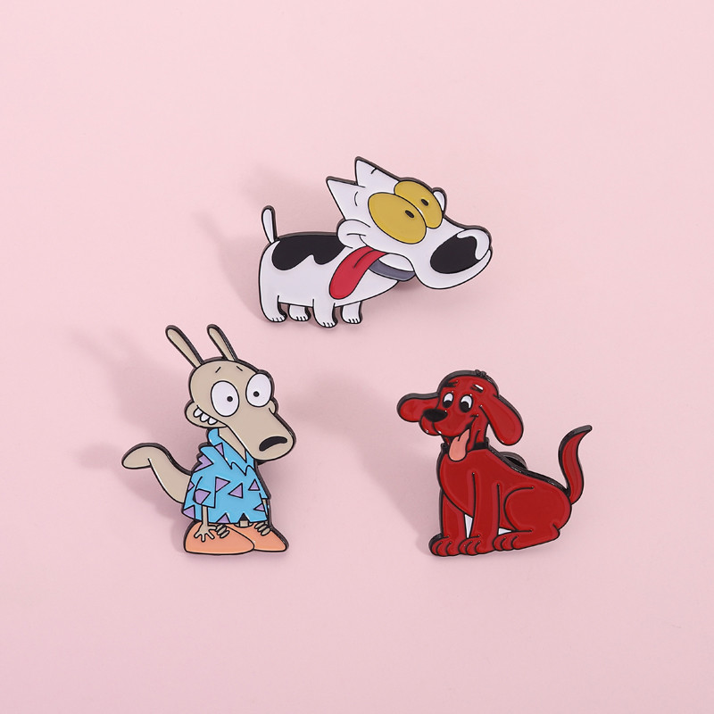 Trâm ba lô kim loại bộ sưu tập Rocko's Big Red Dog & Dexter's Laboratory - Phong cách hoạt hình dễ t