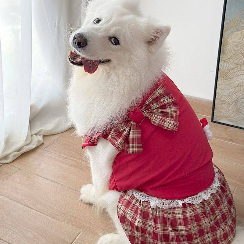 Dog Christmas New Year Festive Clothes Pet New Big Dog Clothes Vest Medium Large Dog Clothes tP2G
