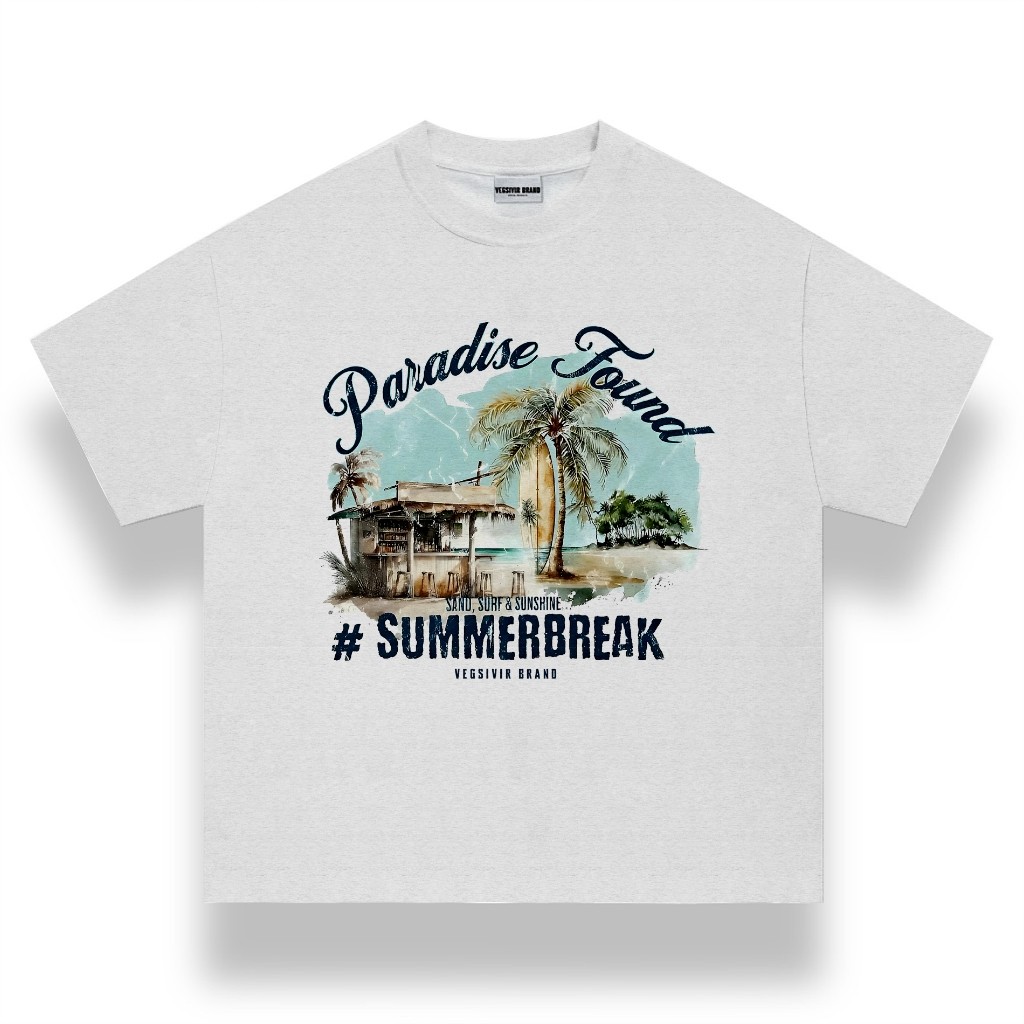 Áo Thun Cotton FORM BOXY Thoáng Mát Trẻ Trung Năng Động VEGSIVIR/SUMMERBREAK T-Shirt Boxy