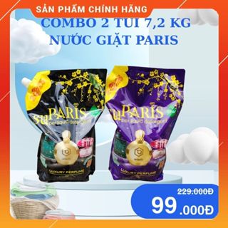   Combo 7kg2 Nước Giặt Paris Hương Nước Hoa 2 Túi 3kg6 