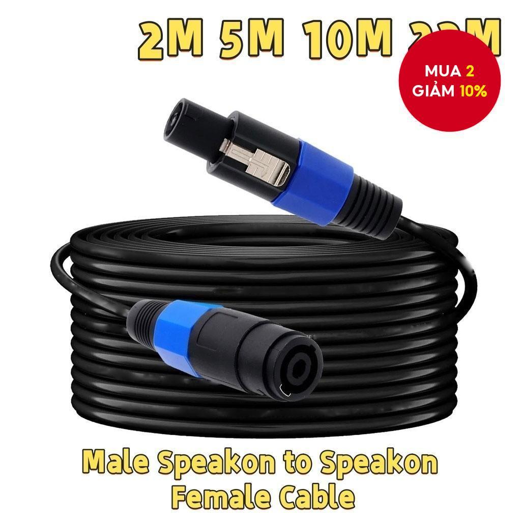 2M-22M 2M 5M 18M Speakon Nam sang Speakon Nam Cáp Âm Thanh Đồng Chuyên Nghiệp DJ Dây Xoắn Khóa