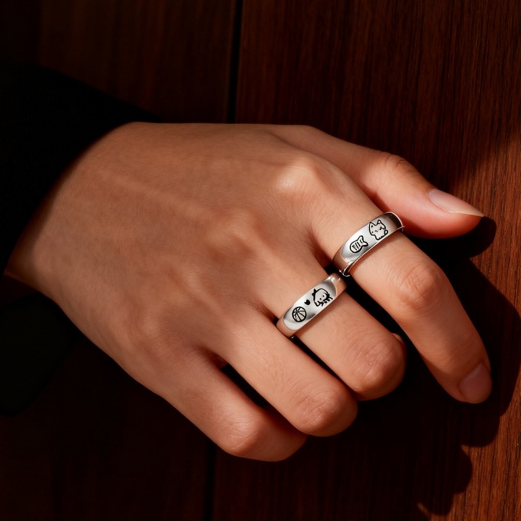 Sáng Tạo Rolly Bóng Rổ Paparazzi Nhẫn Mèo Ăn Cá Nhẫn Cho Bé Gái