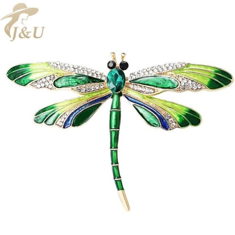 Juwel Trâm cài thanh lịch với họa tiết chuồn chuồn giả kim cương, nhiều màu sắc - Phụ kiện thời tran