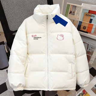  áo khoác nữ lót lông cừu trắng dễ thương hello kitty y2k mùa đông Salmo 