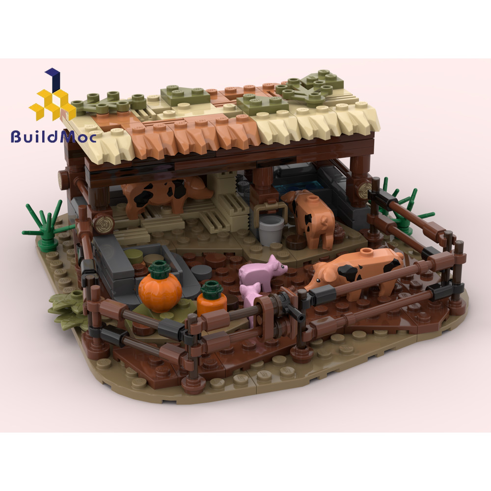 Khối xây dựng Pigpen thời trung cổ Đồ chơi lắp ráp Quà tặng cho trẻ em 282 chiếc Gạch Xây dựng
