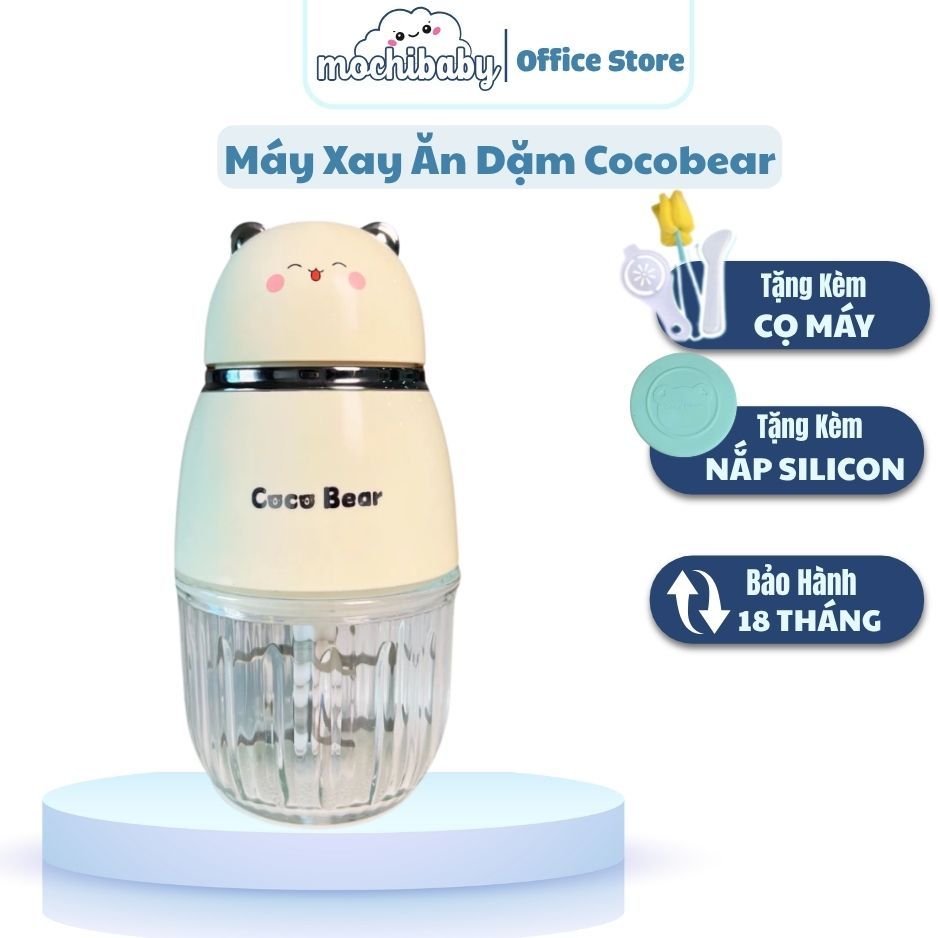 Máy Xay Ăn Dặm Coco Bear 8 Lưỡi, Cối Thủy Tinh, Xay Nhuyễn Thịt Cá, Rau Củ, Sinh Tố Cho Bé 6 Tháng
