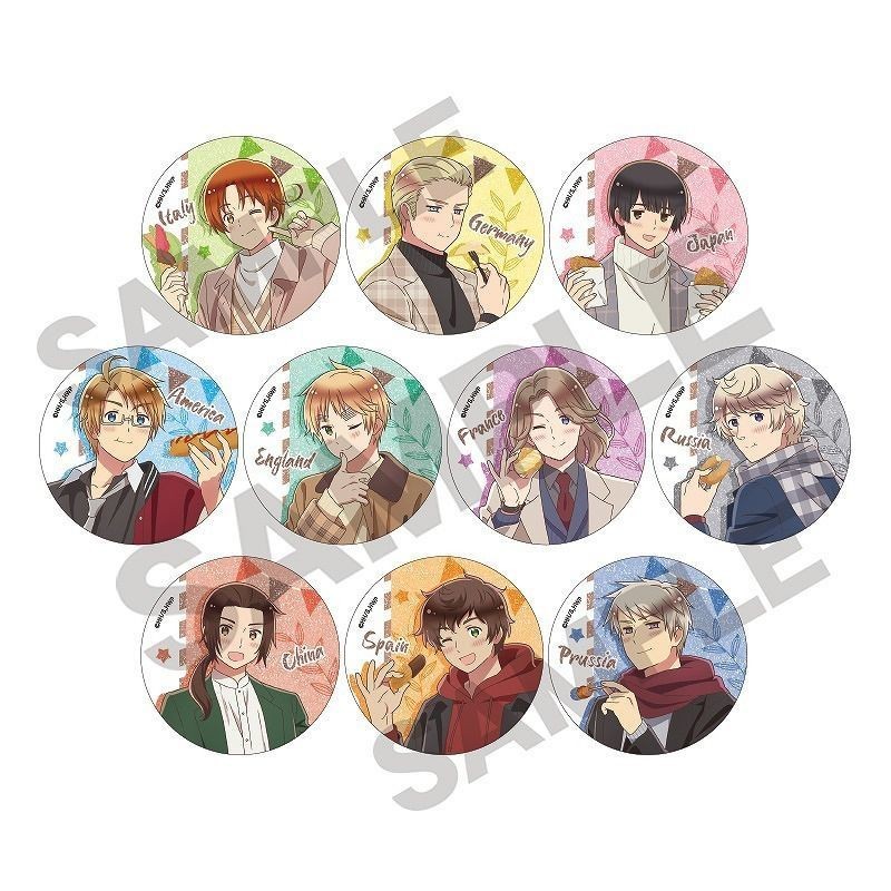 Hetalia world stars Walking Eat Food Silver Onion Double Flash Bar Huy hiệu hàng hóa hai chiều HZ110