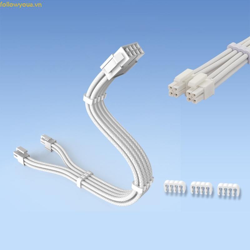 Fol Durability8Pin CPU Power Nối Dài Cáp Lưới Tay Dây ATX12V 8pin 4 + 4 Đầu Nối Nguồn Cáp Nối Dài