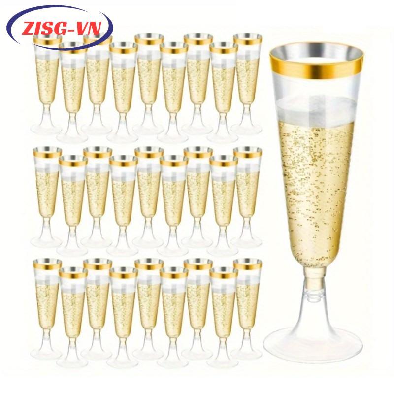 [ZISG]Disposable Flutes Clear Plastic Glasses Easy Cleanup Cups For Weddings1pcs