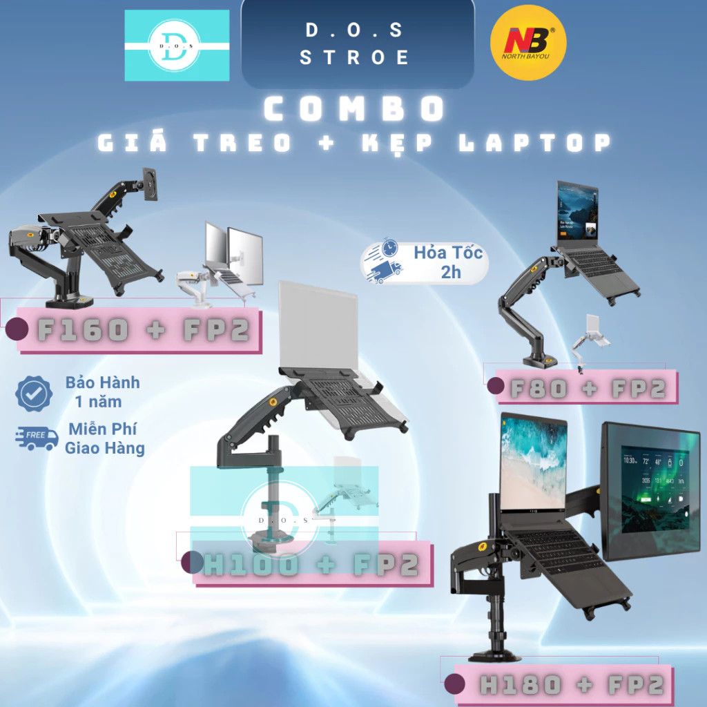 [HOT][COMBO] [NB F80/ H180/ H100/ F160 + FP2] Giá Treo Màn Hình Máy Tính & Giá Đỡ LapTop ARM Monitor