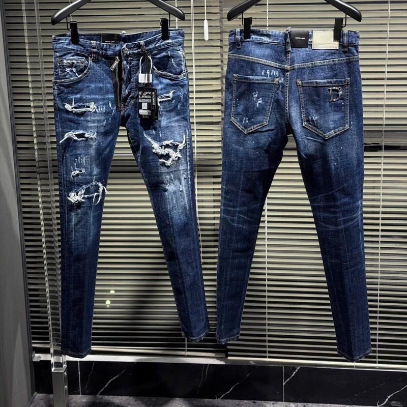 Quần jean nam D2 xanh rách nhiều hàng Quảng Châu