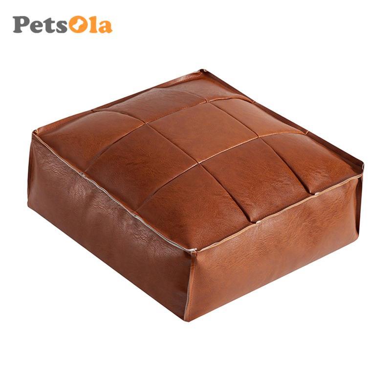 Đệm sàn vuông, Pouf da PU Maroc, Pouf Ottoman thủ công, bệ chân Ottoman Ma-rốc cho bàn làm việc, 40x