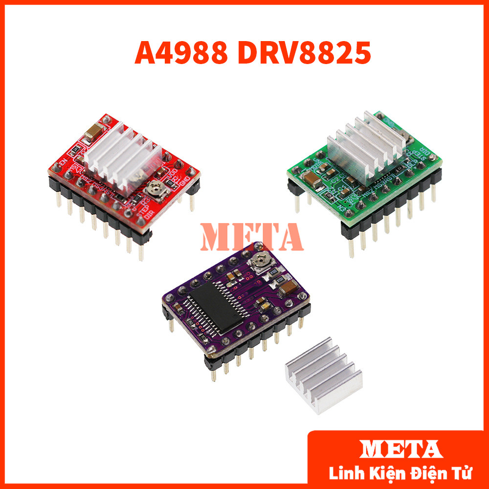 Module Điều Khiển Động Cơ Bước A4988, DRV8825 (Kèm Tản Nhiệt)