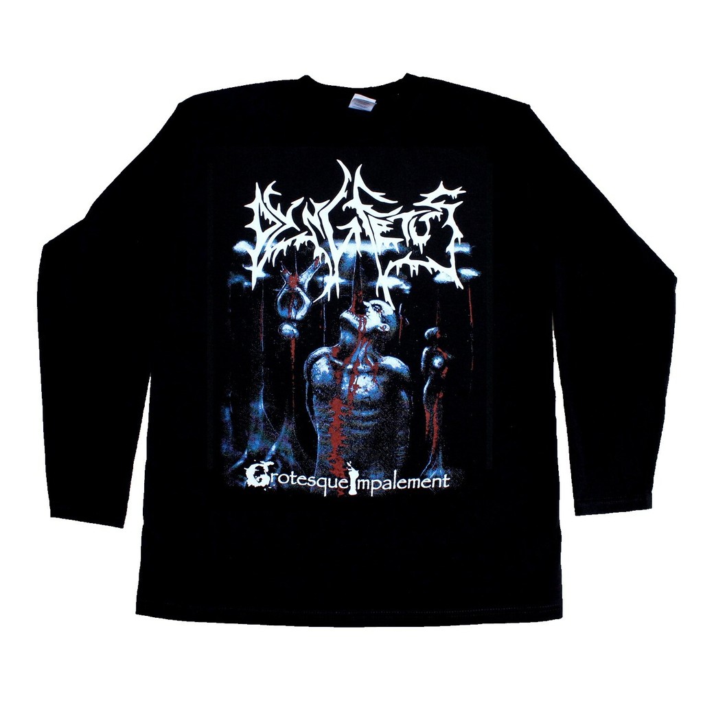 100% cotton DYING FETUS GROTESQUE IMPALEMENT Tay áo dài mới ÁO THUN 2025