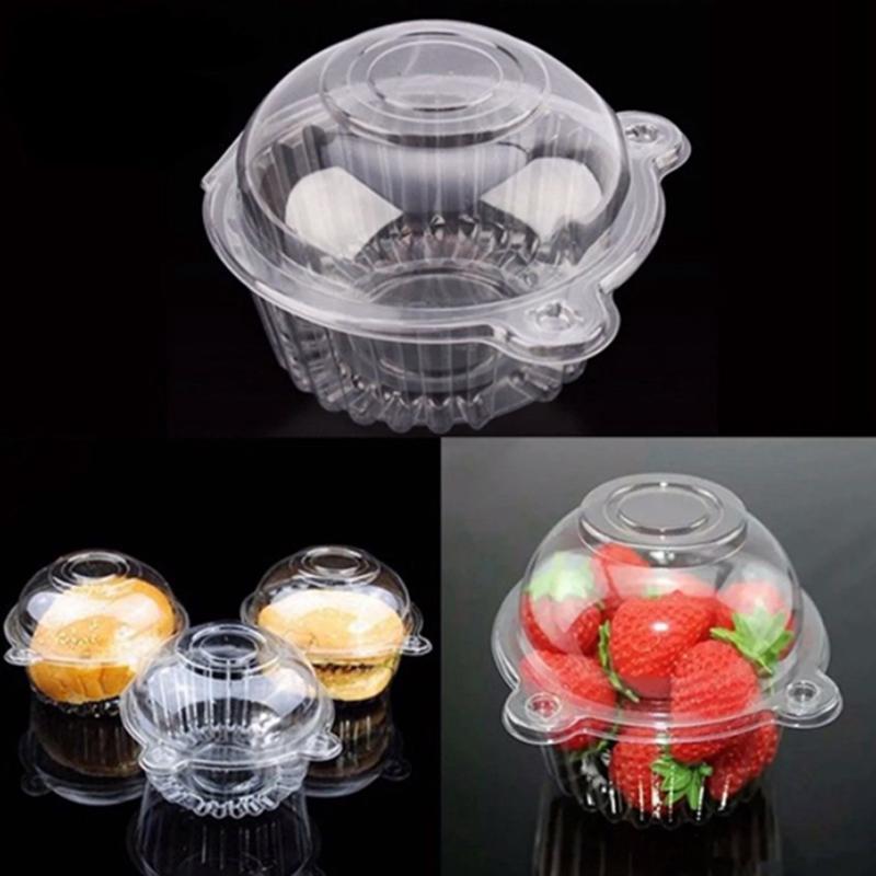 TGS 50 Cốc Nhựa Trong Suốt Hộp Bánh Mèo Top Tai Mèo Hộp Bánh Vỉ Tròn PVC Hộp West Point JR