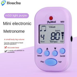 HOUCHU Mini Metronome, Máy đo lường bỏ túi kẹp kênh kép chuyên nghiệp, Phụ kiện Beat Tempo Đầu ra tai nghe Nhẹ Thiết thực kỹ thuật số Beat Tempo Metronome Guitar