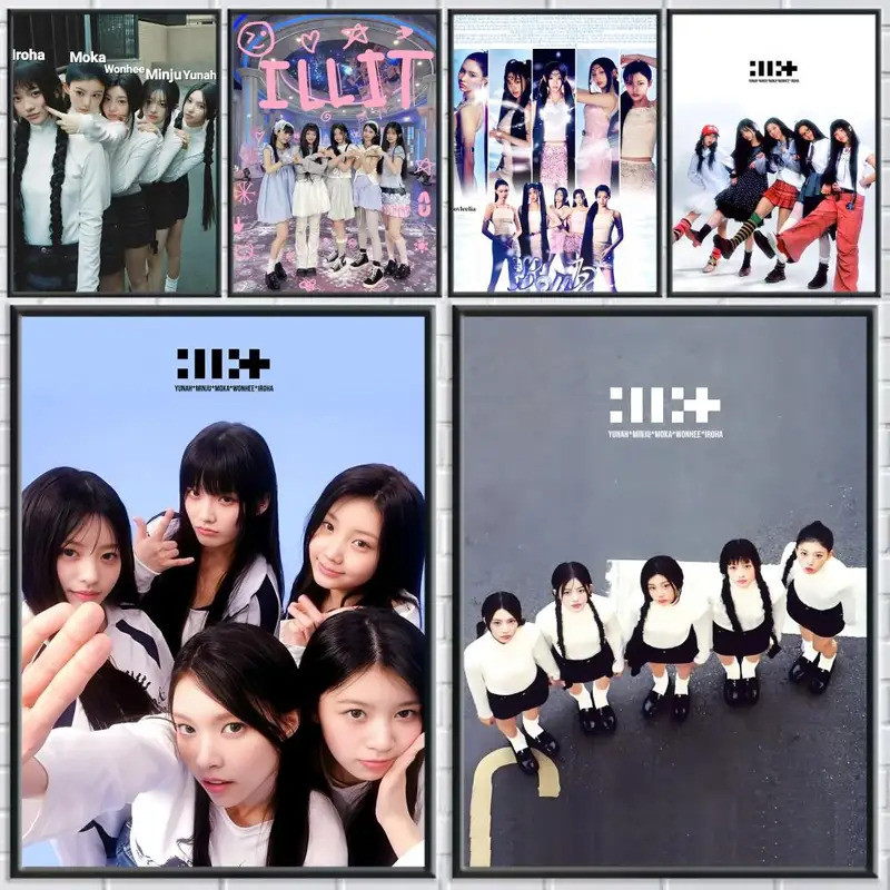 Kpop Group I-Illit Poster In Hình Phòng Ngủ Và Trang Trí Tường Nhà, Không Khung Tranh Canvas KNCL