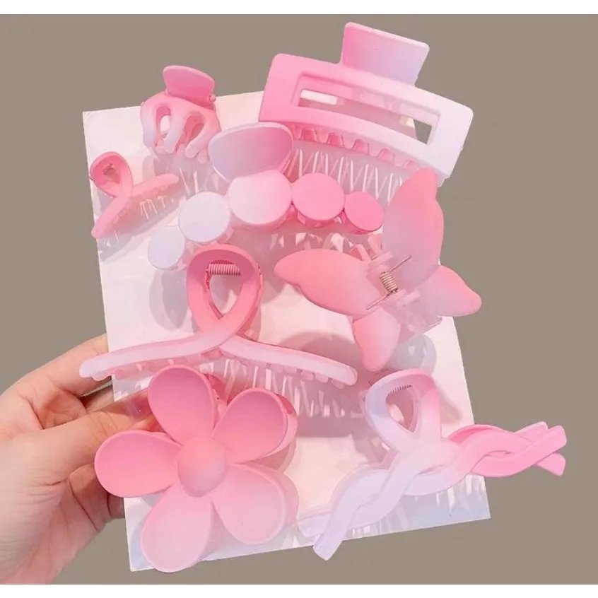 Combo 8 Kẹp Tóc Càng Cua - Set 8 Kẹp Tóc Hàn Quốc Nhiều Kiểu Phong Cách Thanh Lịch Siêu Xinh