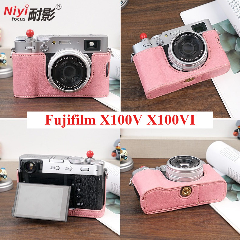 Fujifilm X100VI Retro Da PU Dành Cho Túi Bảo Quản Fujifilm X100V Vỏ Bảo Vệ Mềm Có Dây Đeo Vai X100V 