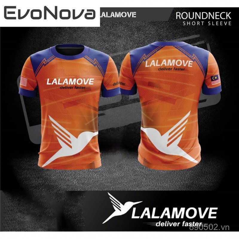 Áo Thun Ngắn Tay Lalamove Cho Công Nhân Giao Hàng - Thoáng Khí, Mau Khô, Làm Mátxxx