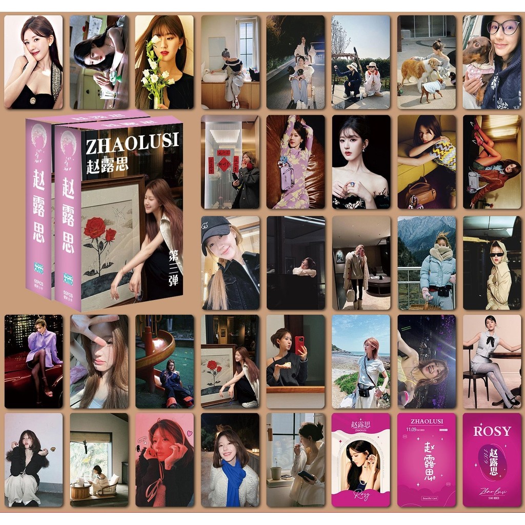 50-55pcs Chinese Drama Actor Rosy Zhao Lusi Hologram Lomo cards Hidden love Holographic Photocards L