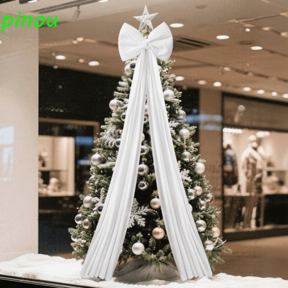 Daiqiyin Giant Christmas Tree Bow, DIY Shopping Center Christmas Tree Bow, Reusable Expandable Ribbo