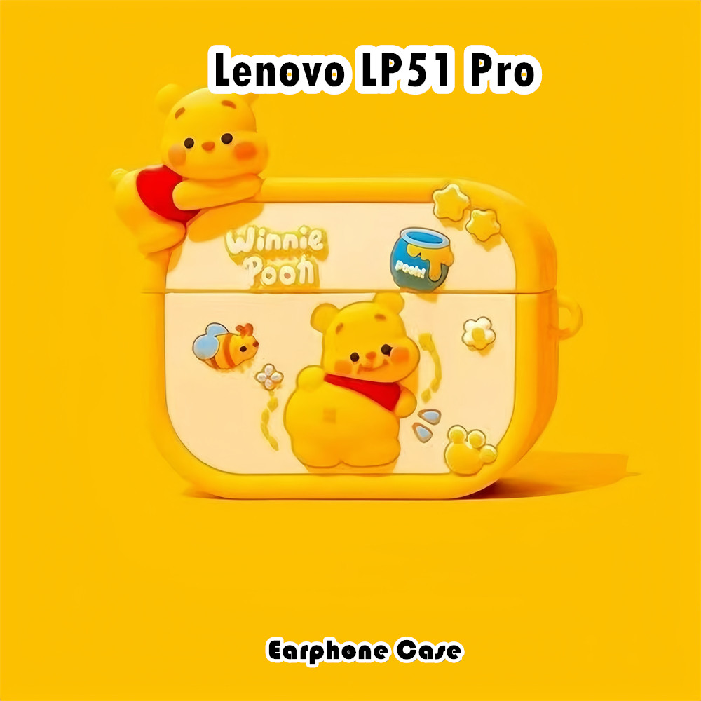 [Xu hướng phía trước] Dành cho vỏ Lenovo LP51 Pro Vỏ silicon mềm Vỏ tai nghe hoạt hình mô phỏng NO.2