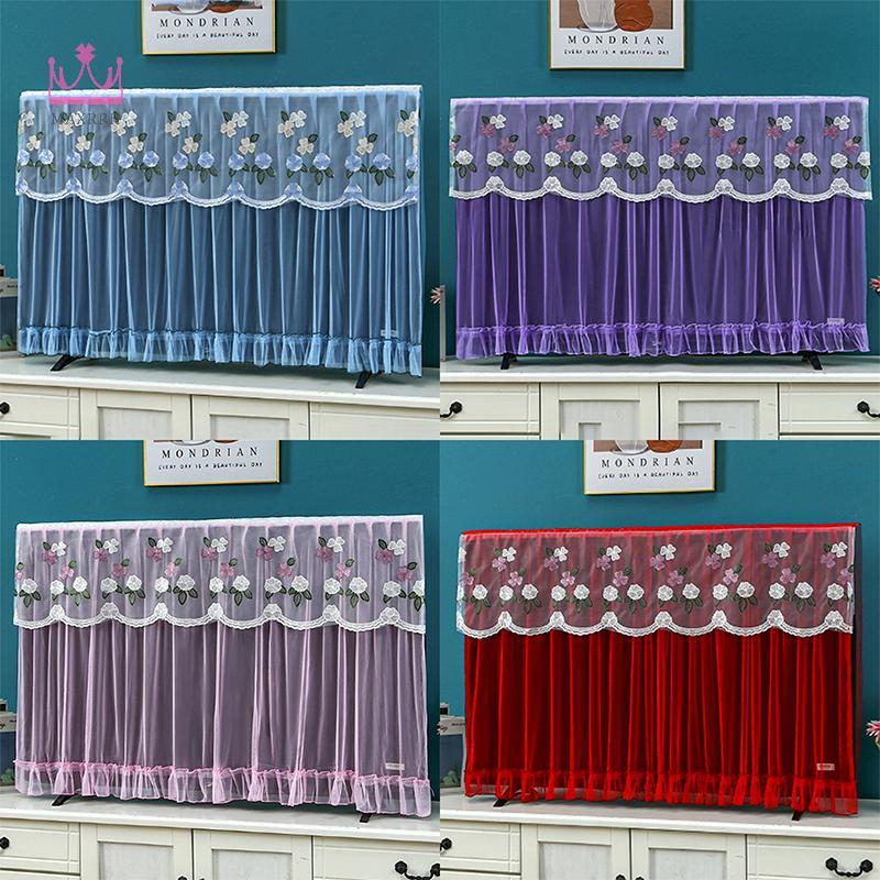 Maxrrh 32 Inch 42 Inch Tivi Bụi Thêu Ren Mỏng LCD TV Bảo Vệ Treo Tường Màn Hình Tivi Màn Hình Vải Mớ