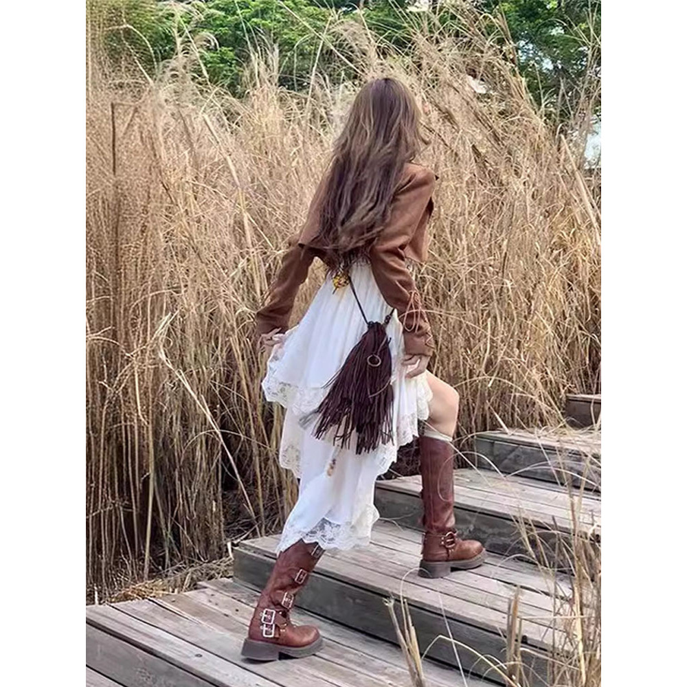 Desert Dress Western Cowboy Strap Northwest Outfit Hot Girl Xinjiang Set Women Early Autumn Travel E