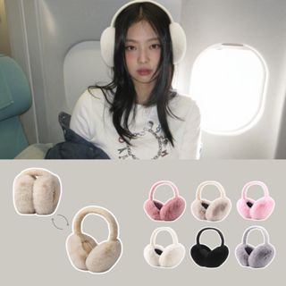 Bịt tai lông thỏ có thể gấp gọn giữ ấm tai đáng yêu Chụp tai phụ kiện thời trang mùa đông 