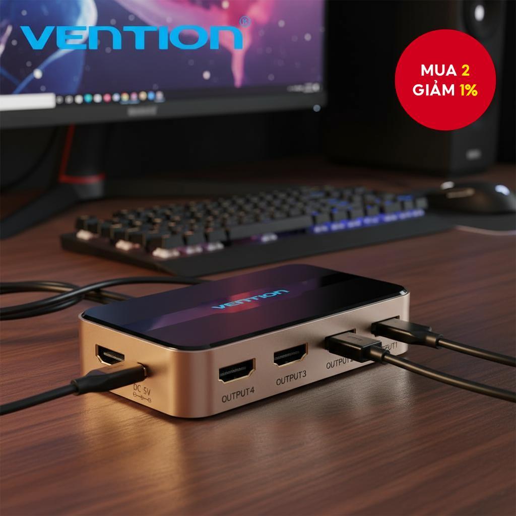 Vention HDMI Converter 4K Splitter 1 Đầu vào 4 Đầu ra