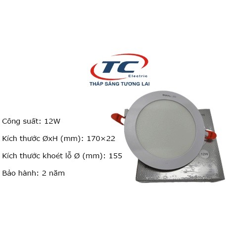 Đèn LED panel âm trần 12W Duhal (KDGT512)