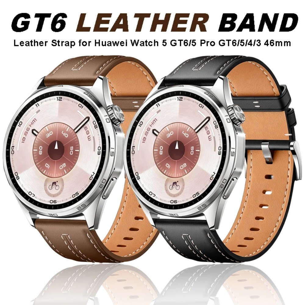 Dây da thật cho Huawei Watch GT6 46mm Dây đeo cổ tay cho Huawei Watch GT6 Pro 46mm GT5 GT4 Dây đeo đ