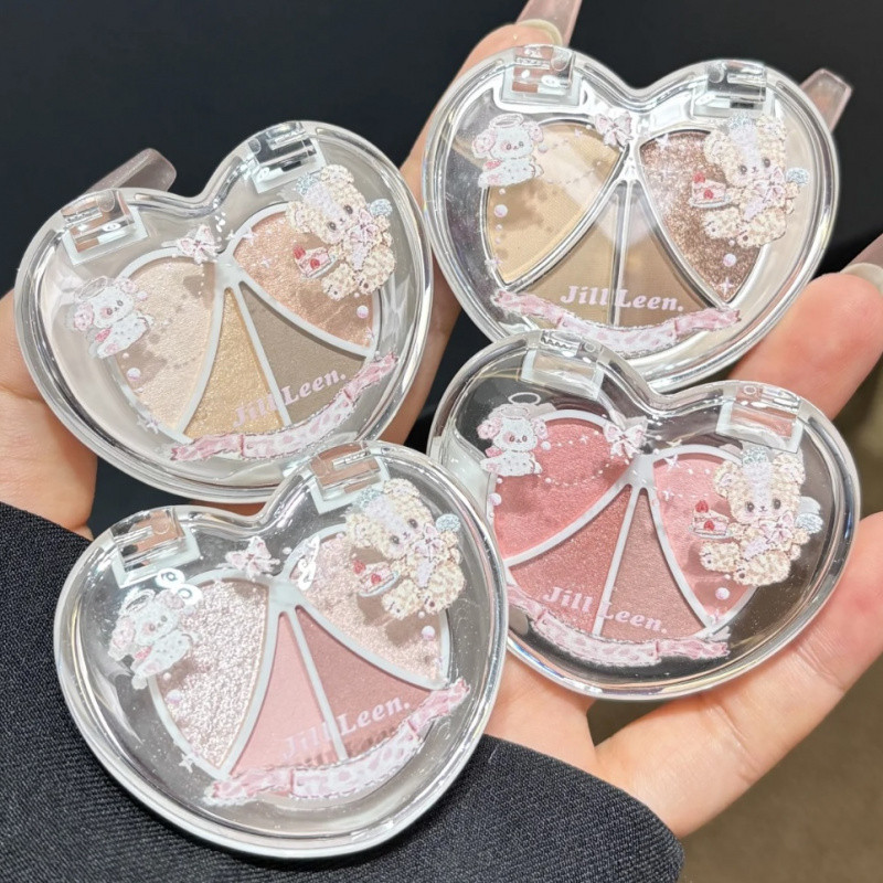 JILL LEEN Bảng phấn mắt bốn màu Phấn mắt Phấn bắt sáng dâu tây Trang điểm màu hồng nude