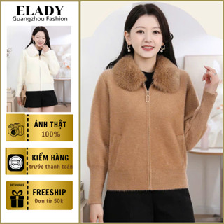  Áo khoác trung niên nữ AD1013 áo khoác len lông thỏ  thu đông cho mẹ cho bà hàng Quảng Châu cao cấp 
